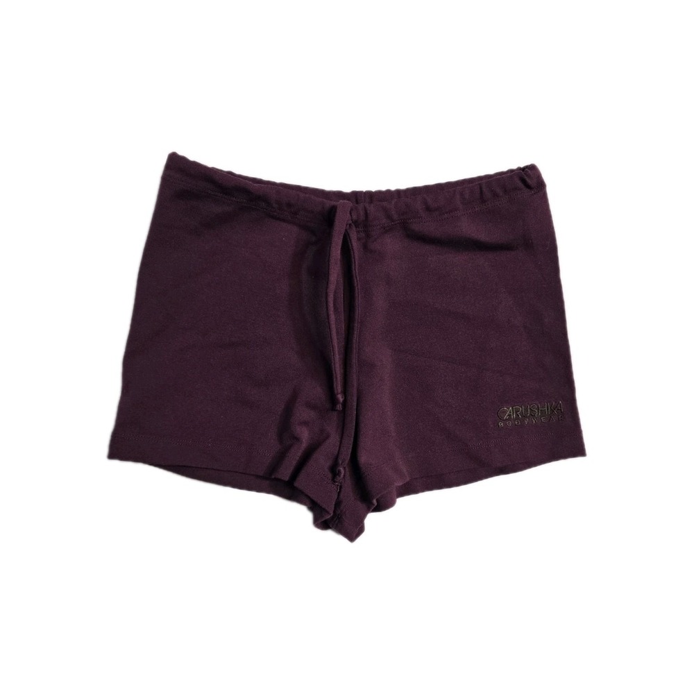 Carushka Activa Women Dark Red  Shorts S Made in USA Drawstrings Nylon Y2K